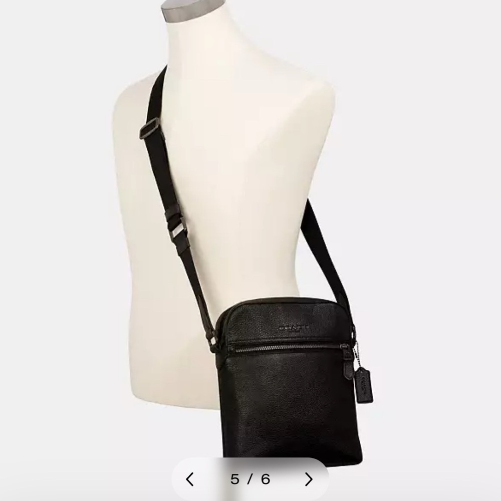 Coach Black Leather Houston Flight Bag - Picture 8 of 9